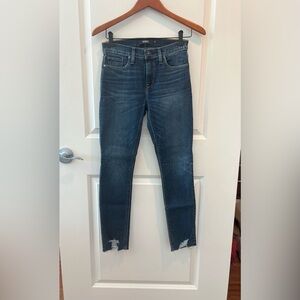 Hudson Nico Midrise Super Skinny Raw Hem Ankle Jeans NWT Size 25
